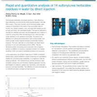 Analysis of 14 sulfonylurea herbicides residues in water by direct injection