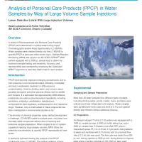 Analysis of Personal Care Products (PPCP) in Water Samples by Way of Large Volume Sample Injections