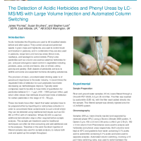 The Detection of Acidic Herbicides and Phenyl Ureas by LCMS with Large Volume Injection