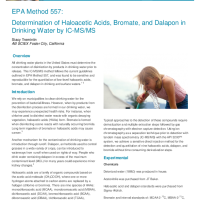 EPA 557 - Determination of Haloacetic Acids, Bromate, and Dalapon in Drinking Water by IC-MS:MS