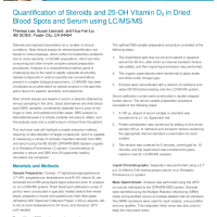 Quantification of Steroids and 25-OH Vitamin D3 in Dried Blood Spots and Serum