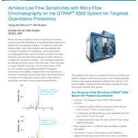 Achieve Low Flow Sensitivities with Micro Flow Chromatography on QTRAP System for Targeted Quantitative Proteomics