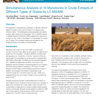 Simultaneous Analysis of 10 Mycotoxins in Crude Extracts of Different Types of Grains