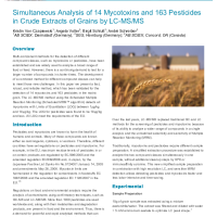 Simultaneous Analysis of 14 Mycotoxins and 163 Pesticides in Crude Extracts of Grains