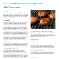 Can LC-MS:MS Be Used in Horse Meat Detection