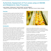 Authenticity Assessment of Fruit Juices using LCMS and Metabolomic Data Processing